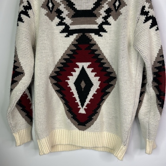Vintage Wild Thunder Aztex Print Cardigan Sweater Size S/M - Picture 6 of 9